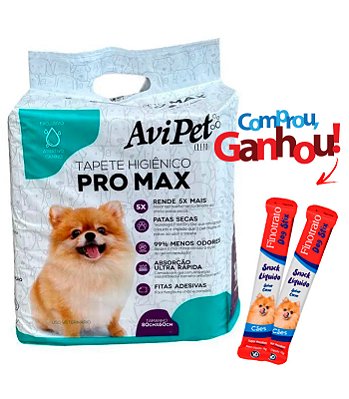 Tapete Higiênico AviPet Pro Max de 80x60cm - 7 ou 30 unidades + Brindes