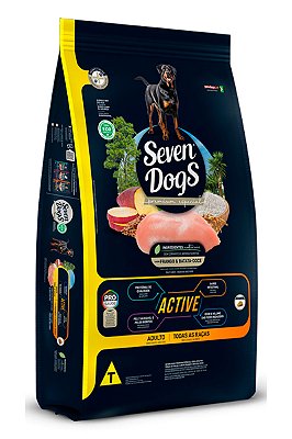 Ração Seven Dogs Premium Especial Active Sabor Frango e Batata-doce para Cães Adultos de todas as Raças - 14kg