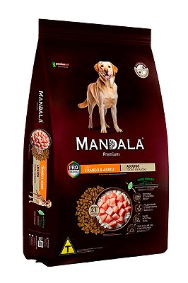 Ração Mandala Premium Sabor Frango e Arroz para Cães Adultos -  20kg