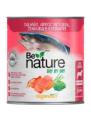 Ração Úmida Be Nature Day By Day Sabor Salmão, Arroz Integral, Cenoura e Espinafre para Cães Idosos - 300g