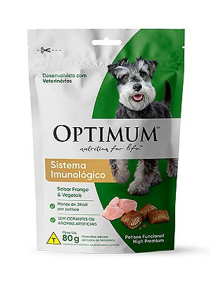 Petisco Optimum Nutrition for life Sistema Imunológico Sabor Frango e Vegetais para Cães Adultos - 80g