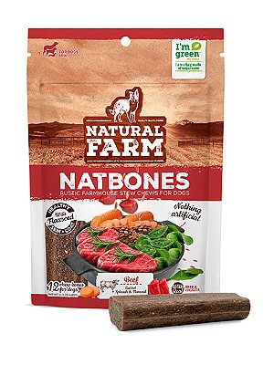 Petisco Natural Farm Natbones Carne e Vegetais para Cães - 440g
