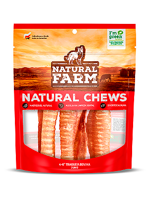 Petisco Natural Traqueia Bovina Natural Farm para Cães - 3 unidades