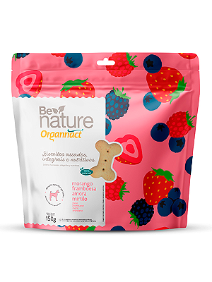 Biscoito Be Nature Organnact Integral Sabor Morango, Franboesa, Amora e Mirtilo - 150g