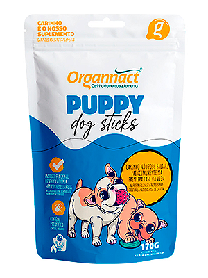 Petisco Organnact Puppy Dog Sticks Cães Adultos - 170g