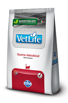 Ração VetLife Farmina Gastro-intestinal para Gatos Adultos - 400g ou 2kg