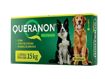Suplemento Alimentar Queranon Pele e Pelagem Avert para Cães de Porte Grande - 30 Cápsulas