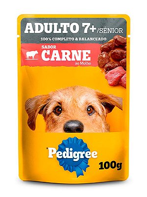 Ração Úmida Pedigree Sachê Sabor Carne ao Molho para Cães Sênior +7 - 100g