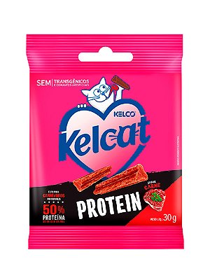 Petisco Kelcat Snack Protein Kelco Sabor Carne para Gatos - 30g