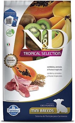 Ração N&D Tropical Selection Cordeiro, Cereais e Frutas Tropicais para Cães Filhotes de Raças Minis - 2,5kg
