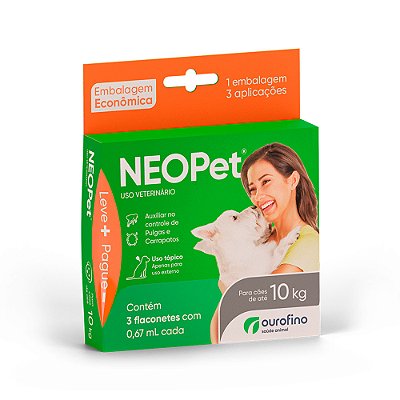Antipulgas e Carrapatos Neopet 0,67 mL para Cães até 10Kg - Ourofino