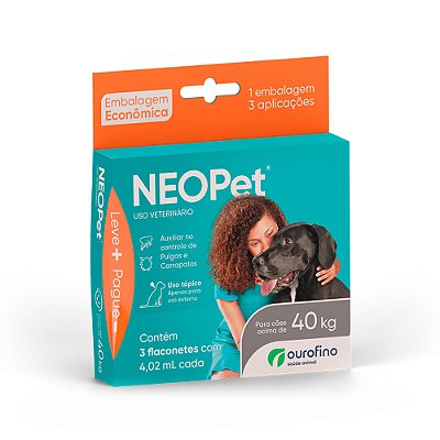 Antipulgas e Carrapatos Neopet 4,02 mL para Cães acima de 40 Kg - Ourofino