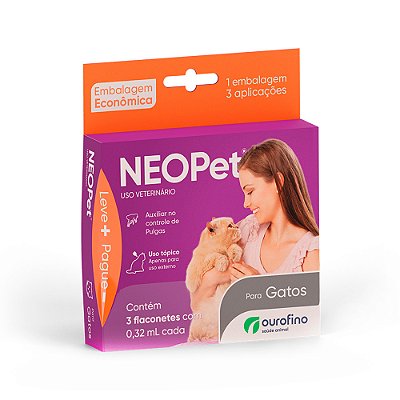 Antipulgas Neopet 0,32 mL para Gatos até 8Kg - Ourofino