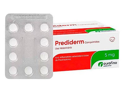 Anti-inflamatório Prednisolona Prediderm C/10 Comprimindos para Cães - 5mg ou 20mg