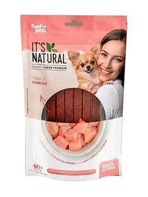 Petisco It´s Natural Snacks Naturais Tiras de Frango para Cães Adultos - 60g
