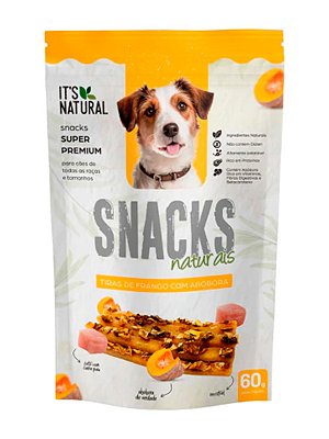 Petisco It´s Natural Snacks Naturais Tiras de Frango com Abóbora Cães Adultos - 60g