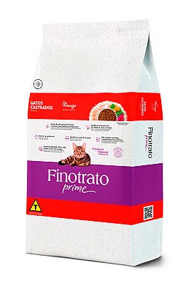 Ração Finotrato Prime Premium Especial Sabor Frango para Gatos Castrados - 3kg ou 10,1kg