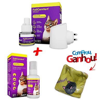 Kit Felicomfort Difusor com Refil 48ml e Spray 30ml + Brinde