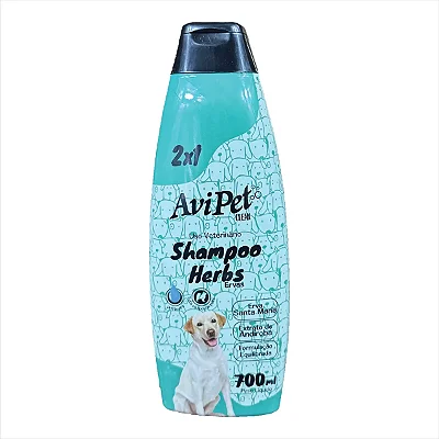 Shampoo Herbs (Ervas) AviPet 2 em 1 para Cães - 700ml