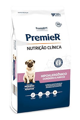 Ração PremieR Nutrição Clínica Hipoalergênico Sabor Cordeiro e Arroz para Cães Adultos de Pequeno Porte - 2kg ou 10,1kg