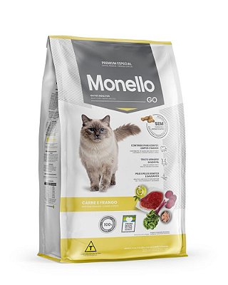 Ração Monello Go Premium Especial para Gatos Adultos Carne e Frango - 10,1 kg