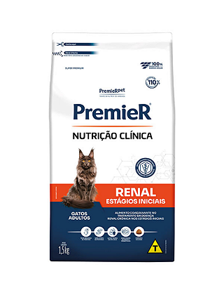 Ração PremieR Nutrição Clínica Renal Estágios Iniciais para Gatos Adultos 1,5kg