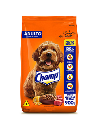 Ração Champ Carne e Cereal para Cães Adultos 900g