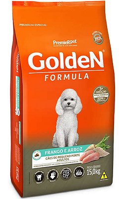 Ração Golden Formula Frango e Arroz Mini Bits para Cães Adultos de Raças Pequenas - 15Kg