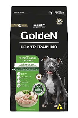 Ração Golden Power Training Sabor Frango, Arroz e Vegetais para Cães Adultos - 15Kg