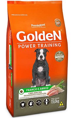 Ração Golden Power Training Cães Adultos Frango e Arroz - 15Kg