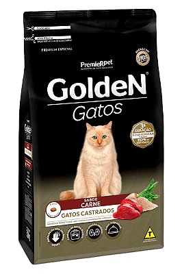 Ração Golden Sabor Carne para Gatos Castrados - 10,1Kg