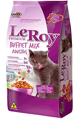 Ração LeRoy Premium Buffet Mix para Gatos Adultos - 10,1Kg