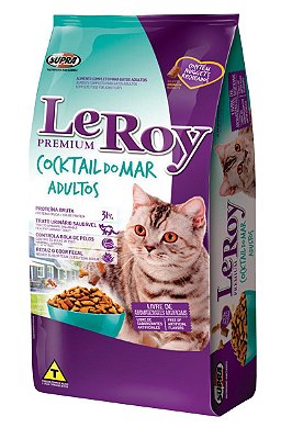 Ração LeRoy Premium Cocktail do Mar para Gatos Adultos - 10Kg