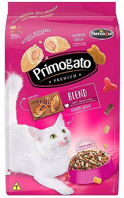 Ração Primogato Premium Blend Sabor Carne, Frango e Peixe para Gatos Adultos - 10,1kg, 15kg  ou 20kg