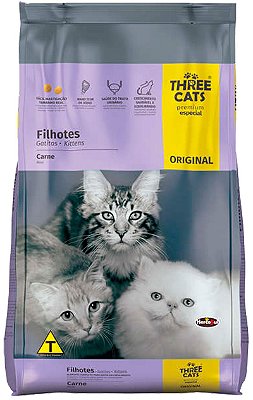 Ração Three Cats Premium Especial Sabor Carne para Gatos Filhotes - 10,1Kg