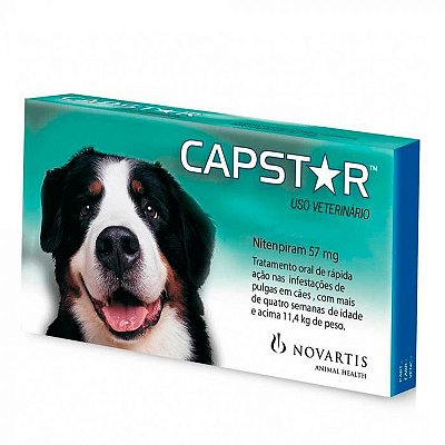 Anti Pulgas Novartis Capstar 57mg para Cães de 11 a 57Kg - 6 comprimidos