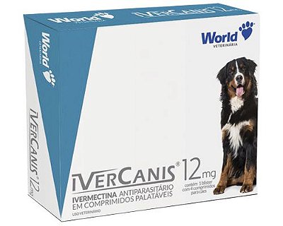 Antiparasitário World Veterinária IverCanis 12 mg para Cães de 60 Kg