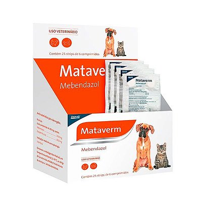 Vermífugo Mataverm C/ 6 Comprimidos para Cães e Gatos - PROVETS