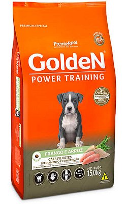 Ração Premier Golden Power Training Cães Filhotes Frango e Arroz - 15Kg