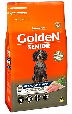 Ração Golden Fórmula Mini Bits Senior para Cães Adultos de Pequeno Porte Sabor Frango e Arroz - 3Kg