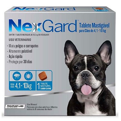 Nexgard Antipulgas e Carrapatos Cães 4,1 a 10kg C/1 Comprimido Avulso