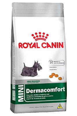 Ração Royal Canin Mini Dermacomfort para Cães Adultos de Raças Pequenas com Tendência a Irritações de Pele e Coceira - 1Kg ou 2,5Kg