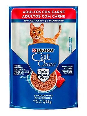 Ração Úmida Nestlé Purina Cat Chow Sachê Sabor Carne para Gatos Adultos - 85g