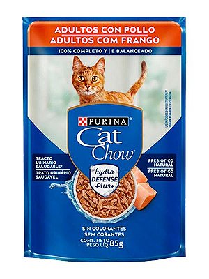 Ração Úmida Nestlé Purina Cat Chow Sachê Sabor Frango para Gatos Adultos - 85g