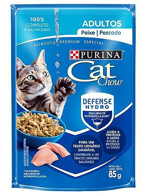 Ração Úmida Nestlé Purina Cat Chow Sachê Sabor Peixe para Gatos Adultos - 85g