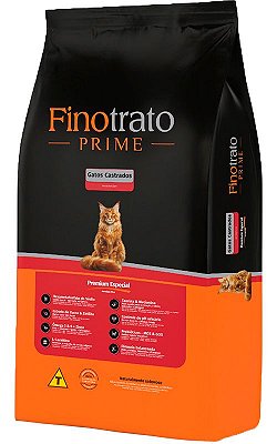 Ração Finotrato Prime Premium Especial Sabor Frango para Gatos Castrados - 10,1kg