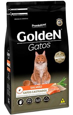Ração Golden Sabor Salmão para Gatos Castrados - 1Kg
