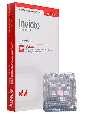 Antipulgas Invicto 11,4 mg  para Cães e Gatos com até 11,4 kg - 1 Comprimido avulso
