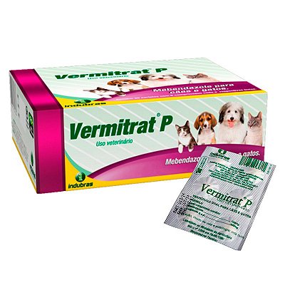 Vermífugo Vermitrat P para Cães e Gatos -  6 Comprimidos