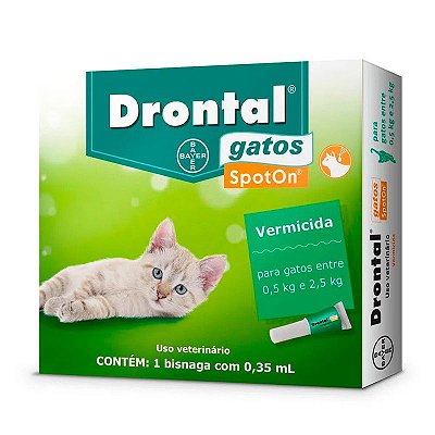 Vermífugo Drontal SpotOn para Gatos de 0,5Kg a 2,5Kg - 1 Bisnaga de 0,35 mL